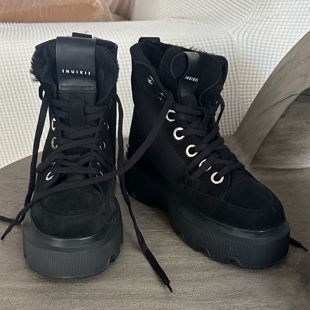 Inuikii Matilda shearling lined Women's Black suede  Boots